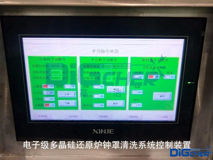 電子級多晶矽還原（yuán）爐鍾罩清洗（xǐ）係統控（kòng）製裝置