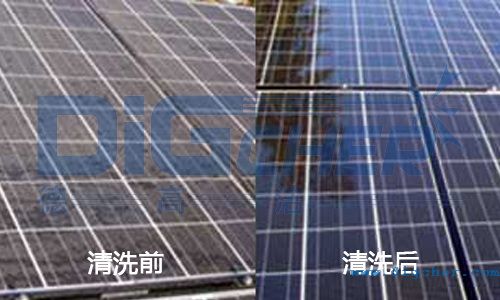 太(tài)陽能電池(chí)板清洗前後對比